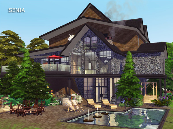 Sims 4 Senia modern house by marychabb at TSR