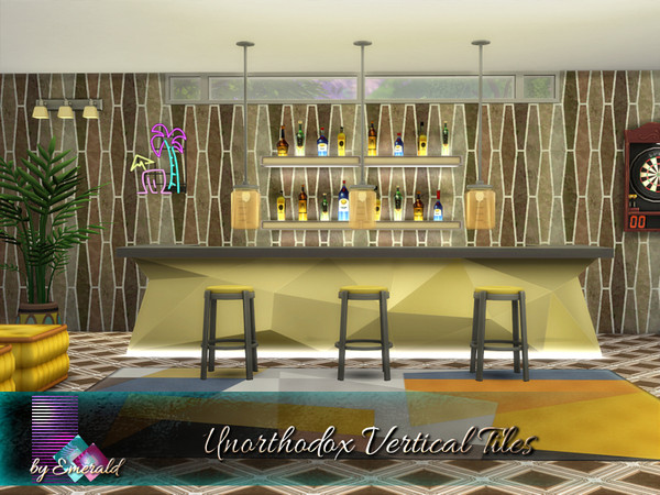 Sims 4 Unorthodox Vertical Tiles by emerald at TSR