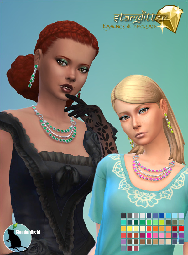 Sims 4 Starglitter Earrings & Necklace at Standardheld