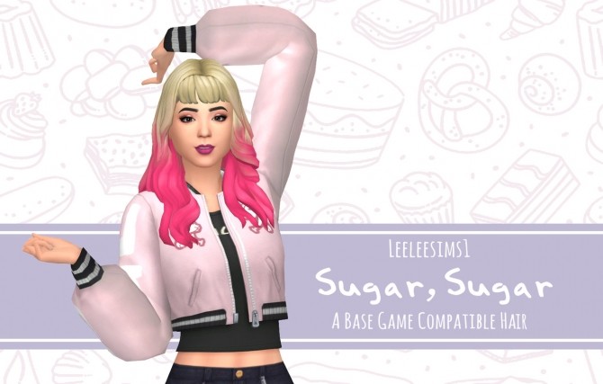 Sims 4 Sugar, Sugar Base Game Compatible Hair at leeleesims1