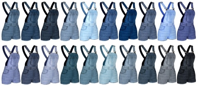 Sims 4 Denim overalls with shorts at LazyEyelids