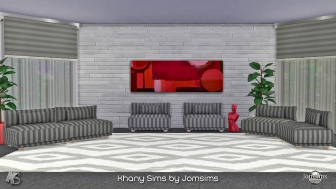 Sims 4 Puff and window blind by Jomsims and Guardgian at Khany Sims
