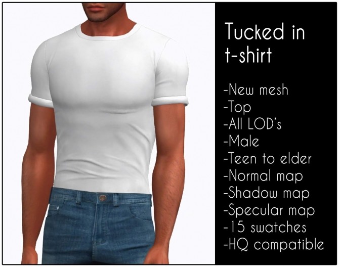 Sims 4 Tucked in t shirt at LazyEyelids
