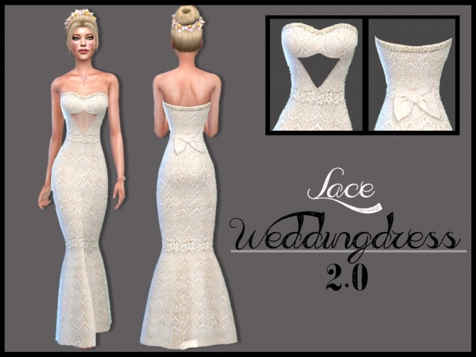 Sims 4 Lace Wedding dress 2.0 at Seger Sims