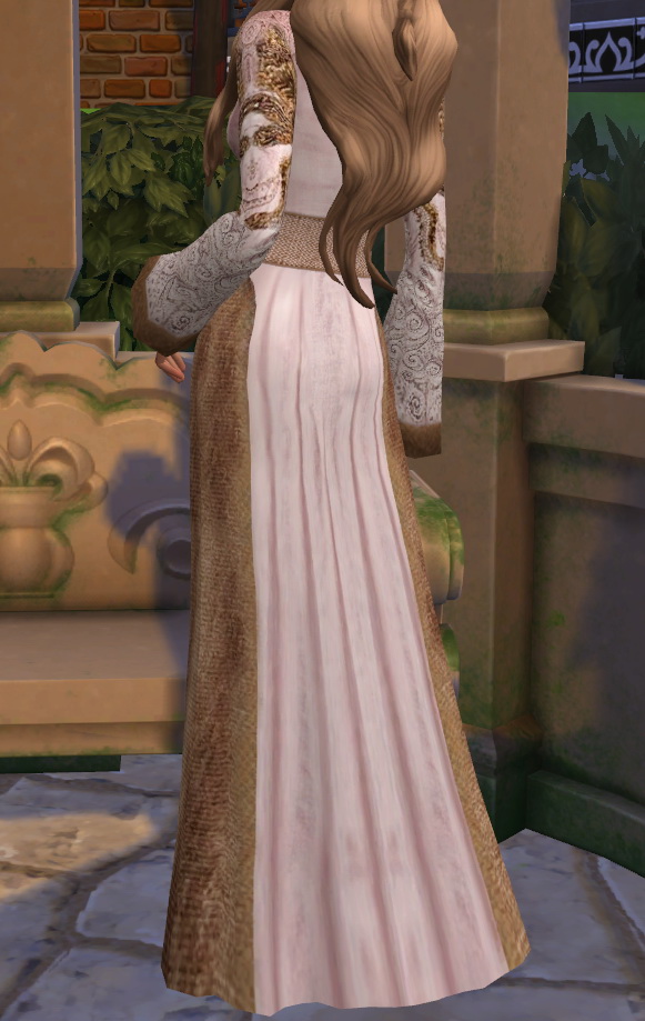 Sims 4 Cersei Lannister Pink Swirl Dress by HIM666 at Mod The Sims