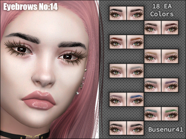 Sims 4 Eyebrows N14 by busenur41 at TSR