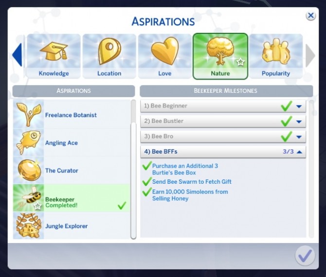 Sims 4 Beekeeper Aspiration by MarieLynette at Mod The Sims