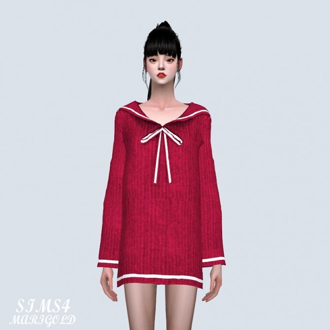 Sims 4 Sailor Hood Mini Dress (P) at Marigold