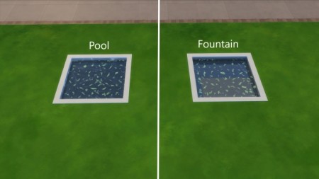 Small Green Leaves Pool and Fountain Water by Teknikah at Mod The Sims