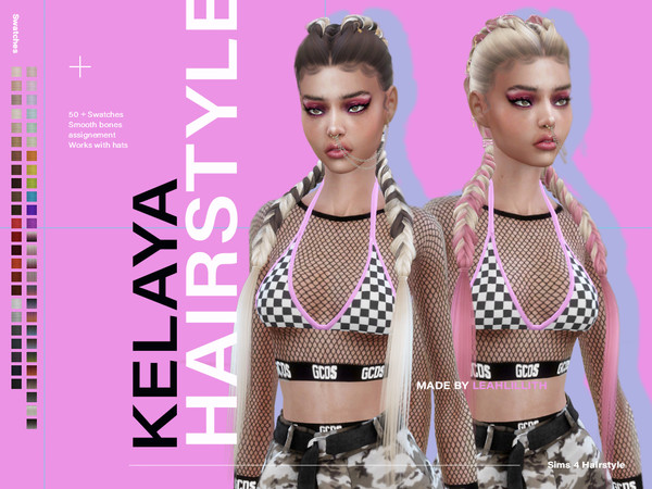 Sims 4 Kelaya Hair Set by LeahLillith at TSR
