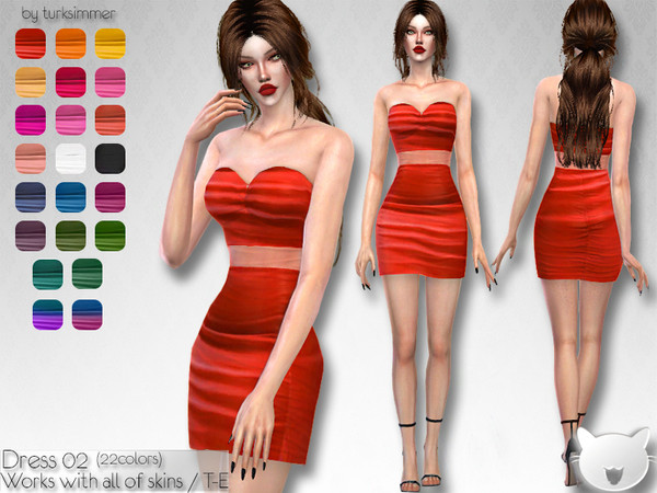 Sims 4 Dress 02 by turksimmer at TSR