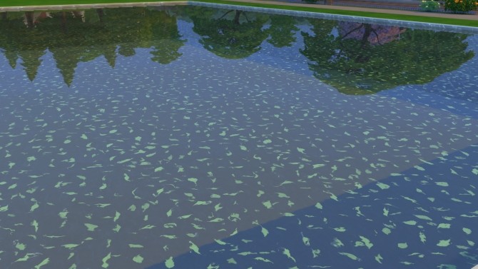 Sims 4 Small Green Leaves Pool and Fountain Water by Teknikah at Mod The Sims