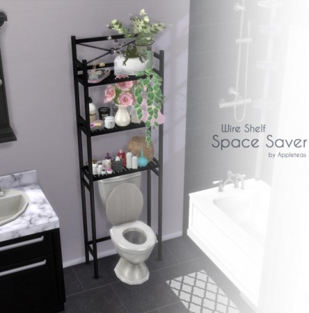 Wire Shelf Space Saver by appleteas at Mod The Sims