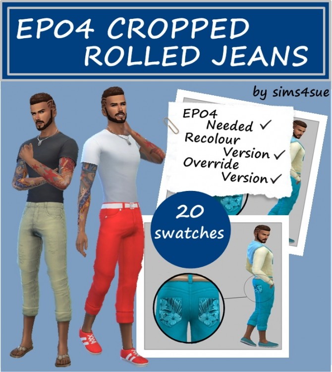 Ep04 Cropped Rolled Jeans At Sims4sue Sims 4 Updates