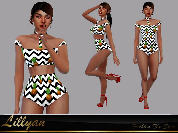 Sims 4 Swimsuit Polliana by LYLLYAN at TSR