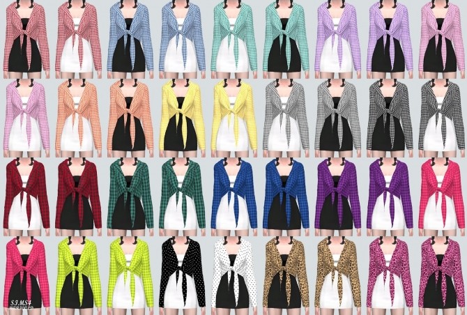 Sims 4 Plaid Shirts With Mini Dress (P) at Marigold