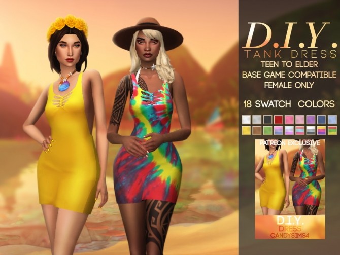 Sims 4 D.I.Y. TANK DRESS at Candy Sims 4