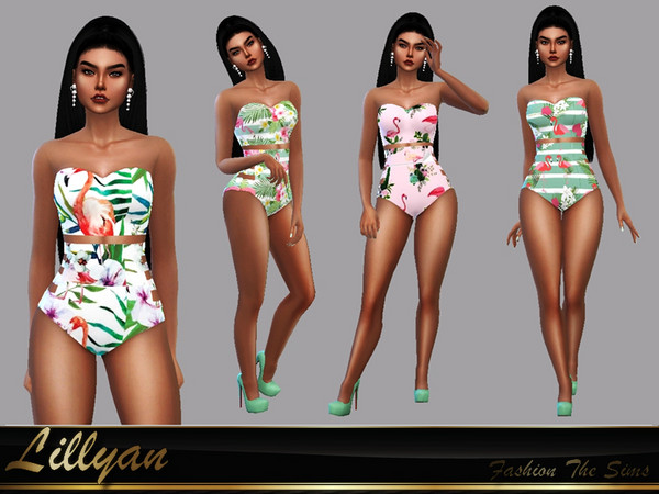 Sims 4 Sellena swimsuit by LYLLYAN at TSR