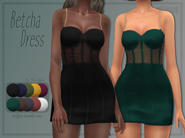 Sims 4 Betcha Dress by Trillyke at TSR