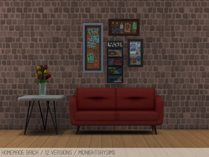 Sims 4 Homemade brick wall at Midnightskysims