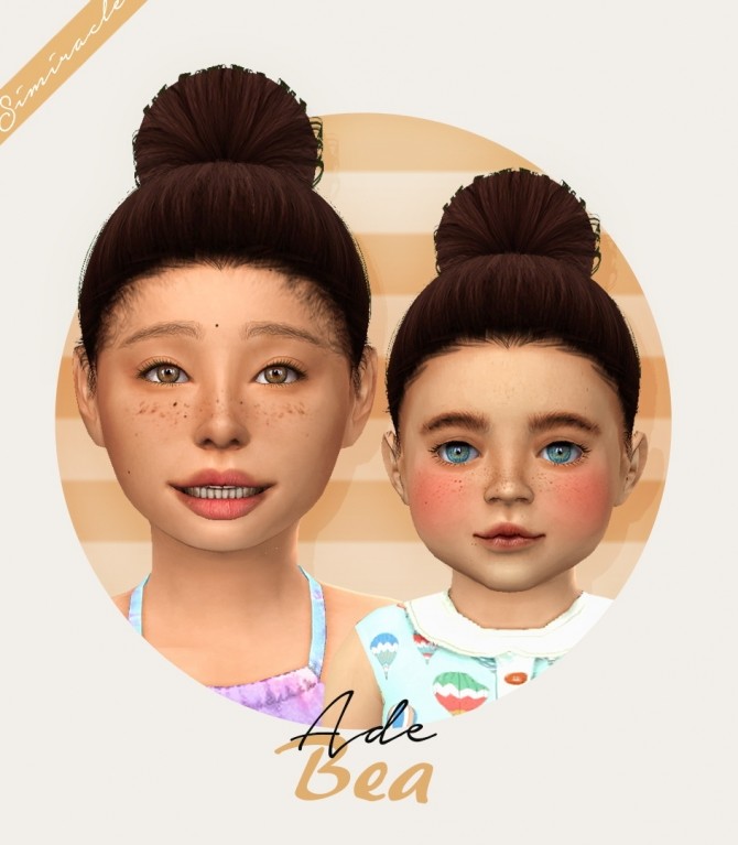 Sims 4 Ade Bea hair for kids and toddlers at Simiracle