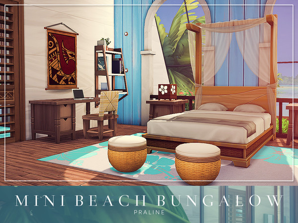 Sims 4 Mini Beach Bungalow by Pralinesims at TSR