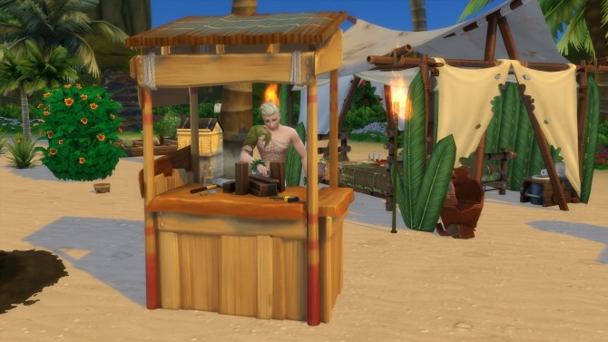 Sims 4 Castaways woodworking Table by Serinion at Mod The Sims