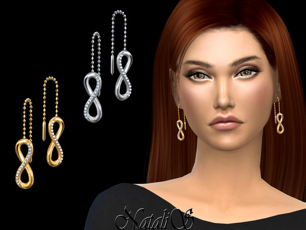Sims 4 Infinity drop earrings by NataliS at TSR