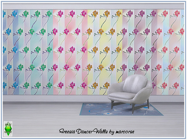 Sims 4 Freesia Dancer Walls by marcorse at TSR