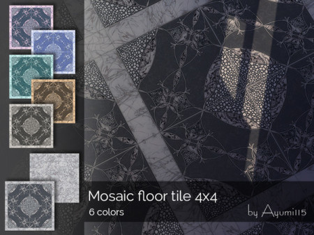 Mosaic floor tile 4×4 by Ayumi115 at TSR