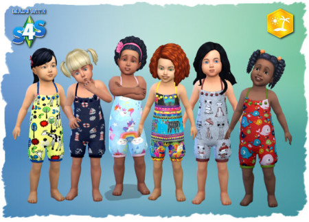 Island toddler jumpsuit by Chalipo at All 4 Sims » Sims 4 Updates