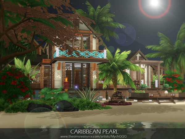 Sims 4 Caribbean Pearl house by MychQQQ at TSR