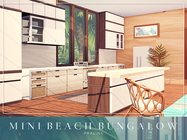 Sims 4 Mini Beach Bungalow by Pralinesims at TSR