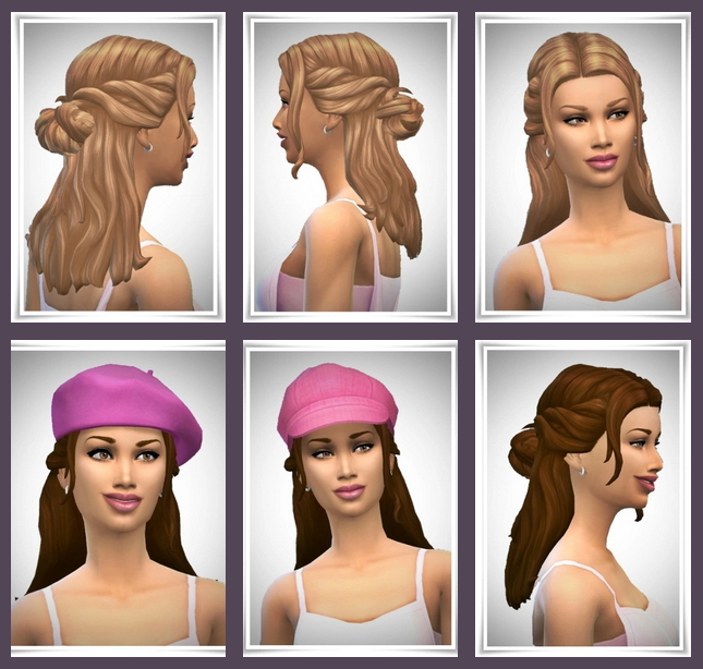 Sims 4 Maja HalfUp Knot hair at Birksches Sims Blog