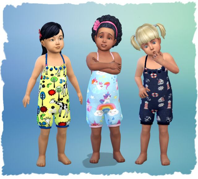 Sims 4 Island toddler jumpsuit by Chalipo at All 4 Sims