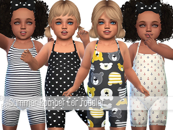 Sims 4 Summer Romper For Toddler by Pinkzombiecupcakes at TSR