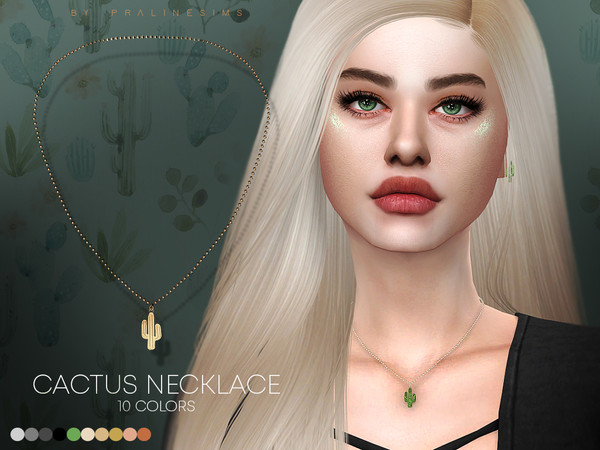 Sims 4 Cactus Necklace by Pralinesims at TSR