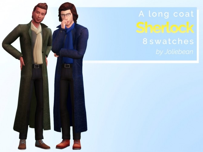 Sims 4 Sherlock long coat M at Joliebean