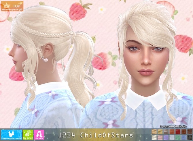 Sims 4 J234 ChildOfStars hair (P) at Newsea Sims 4