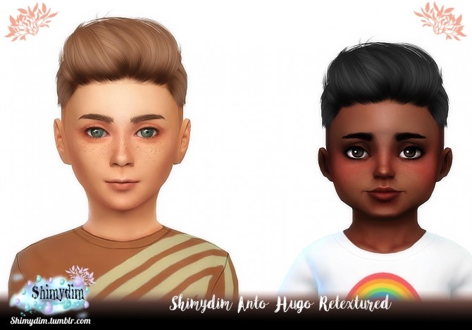 Sims 4 Anto Hugo Hair Retexture + Child & Toddler Naturals + Unnaturals at Shimydim Sims