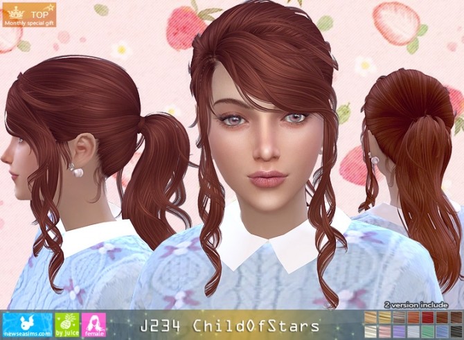 Sims 4 J234 ChildOfStars hair (P) at Newsea Sims 4