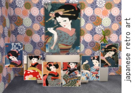 Japanese retro art paintings by Feelshy at Mod The Sims