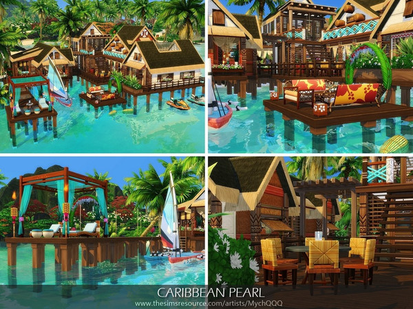 Sims 4 Caribbean Pearl house by MychQQQ at TSR