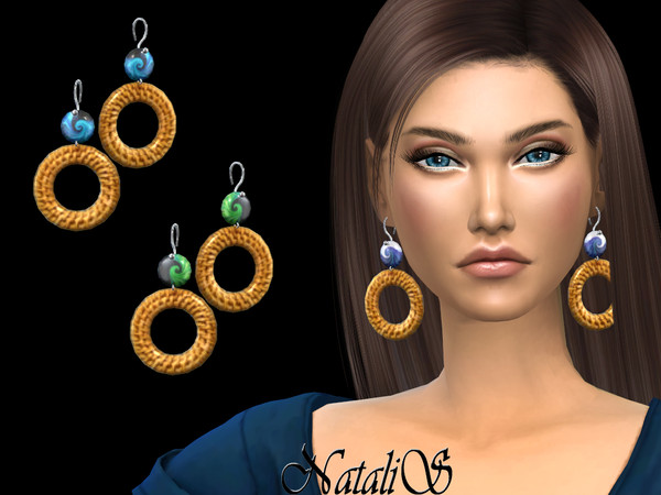 Sims 4 Tartan hoop earrings by NataliS at TSR