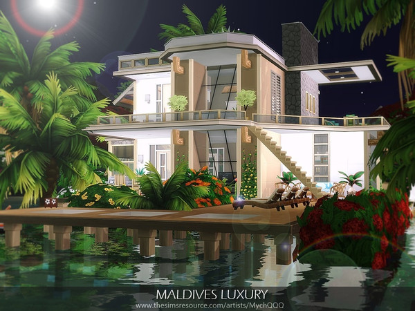 Sims 4 Maldives Luxury house by MychQQQ at TSR