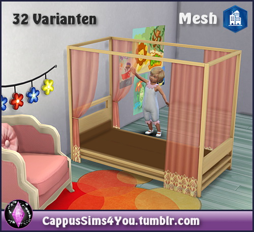 Sims 4 Toddler Bed frame at CappusSims4You