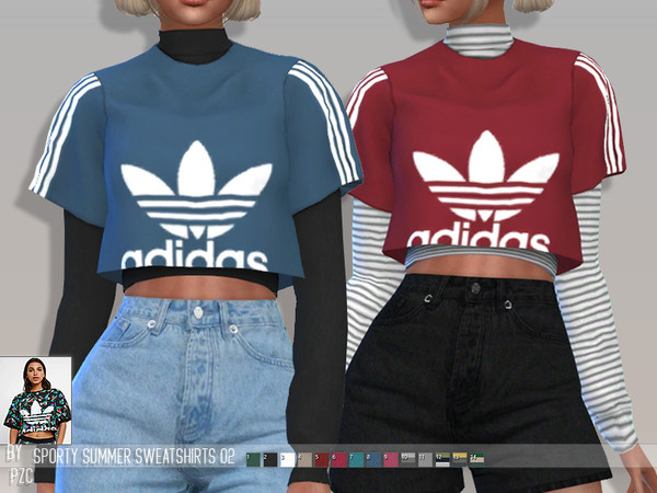 Sims 4 Sporty Summer Sweatshirts 02 by Pinkzombiecupcakes at TSR