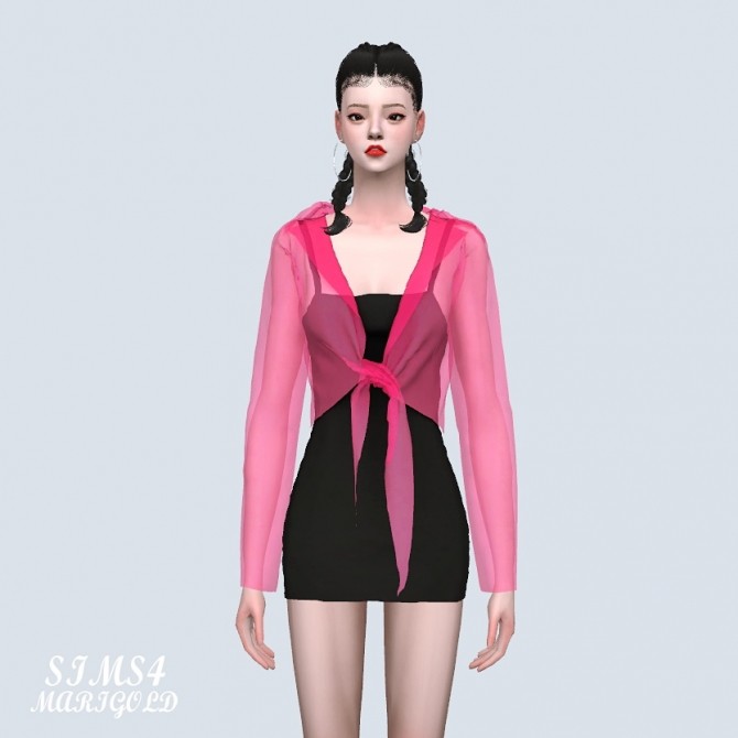 Sims 4 See Through Shirt With Mini Dress (P) at Marigold