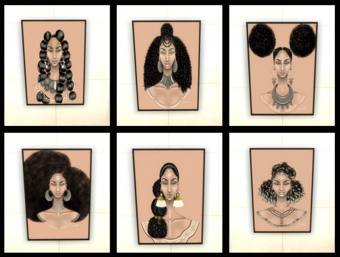 African Tresses wall art at Paradoxx Sims » Sims 4 Updates