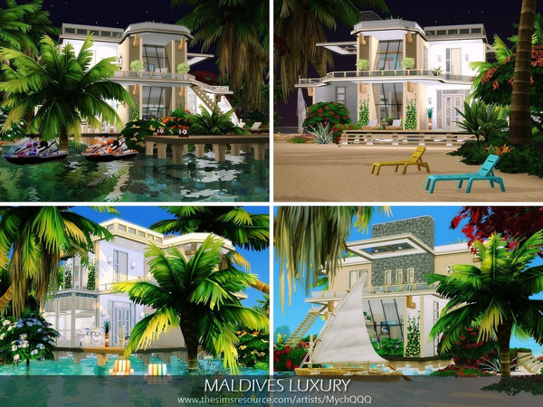 Sims 4 Maldives Luxury house by MychQQQ at TSR